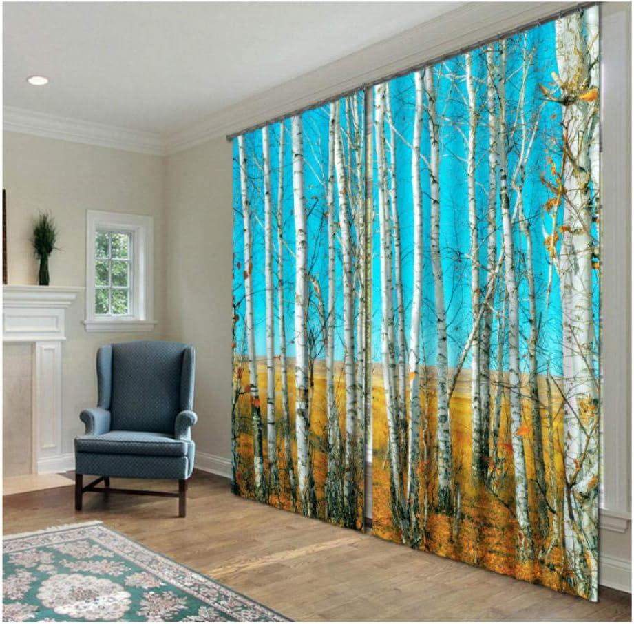 Amazon.de: HomeAZWQ Gardine Verdunklungsgardine Landschaftsdruck 3 D