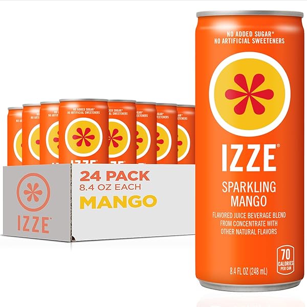IZZE SPARKLING WATER JUICE BEVERAGE BLEND, MANGO, NO...