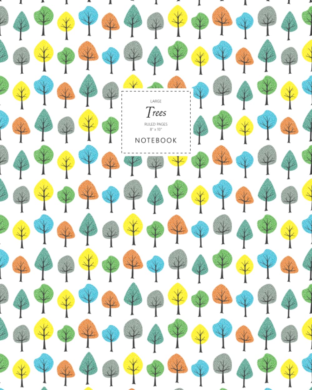 Trees Notebook - Ruled Pages - 8x10 - Large (White)