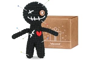 WenmthG Funny Positive Voodoo Doll, Emotional Support Gift, Cute Wool Crochet Doll with Needles, Stuffing Decoration Inspirational Positive Ornaments Gifts for Friend Coworkers