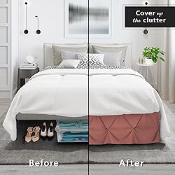 Nestl Pink Clay Bed Skirt Queen Size, Pinch Pleat