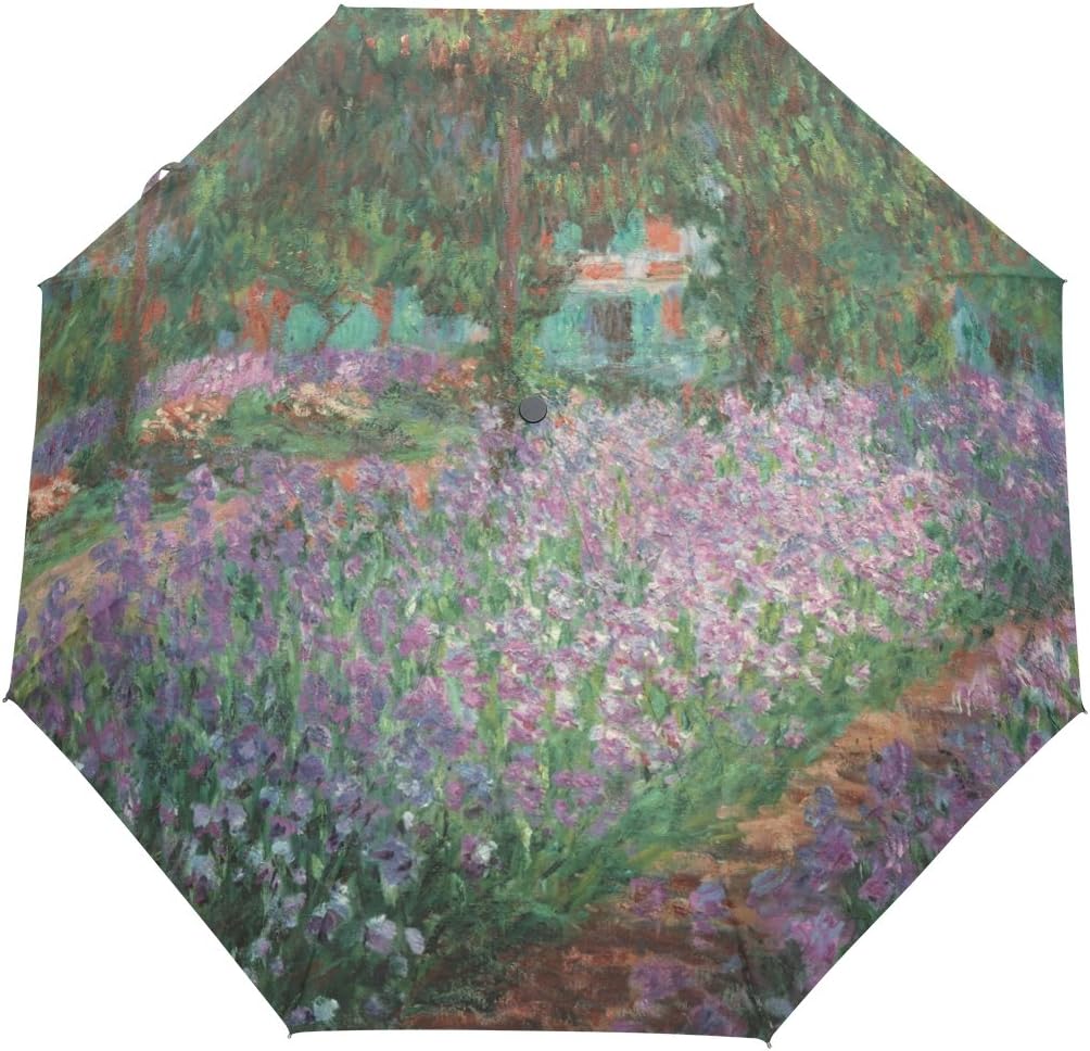 WIHVE Monet Garden Umbrella Auto Open Close Windproof Compact