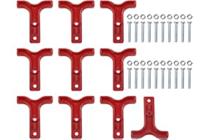 10 Pack T-Handles For Anderson Style Power-Connectors 50AMP 600V Battery Terminal Tools With Nuts Bolts 12-24V Electrical(Red