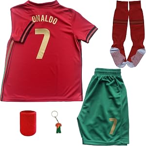 ORGBRAIN No #7 Home Kids Soccer Football Futbol Jersey & Shorts Socks Set Youth Sizes