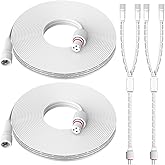 2 Set 16FT Permanent Outdoor Lights Extension Cable with Y-Splitter (1 Female to 2 Male), IP68 Waterproof Extension Cord, 3 Pin Power Cord for Go-vee H705A H705B H705C H706A H706B H706C