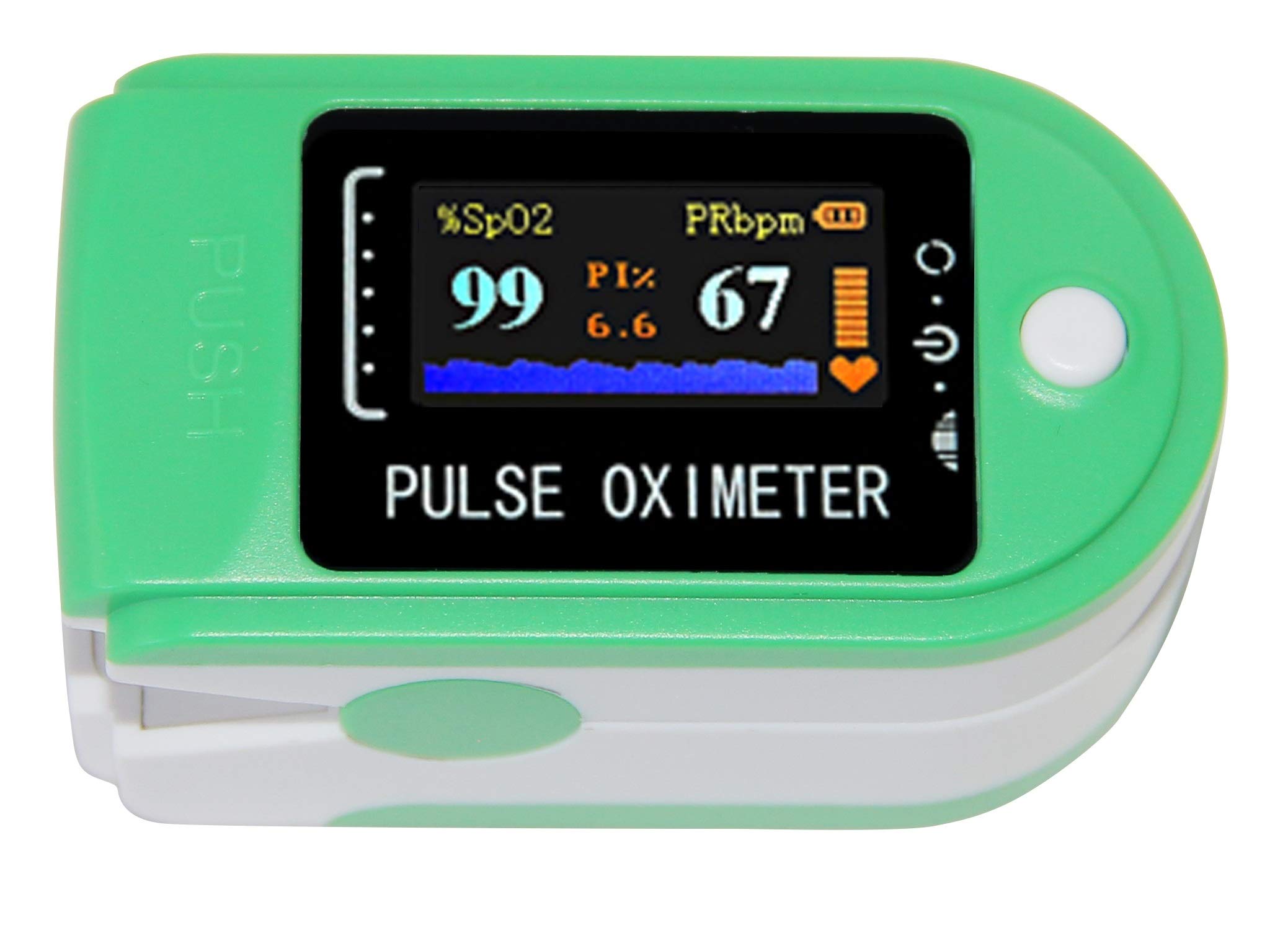 Virolizer Oxygen Saturation Monitor, Fingertip Pulse Oximeter Blood Oxygen Monitor SpO2 Oximeter LED Display, Auto-Sleep Function with Carry Case