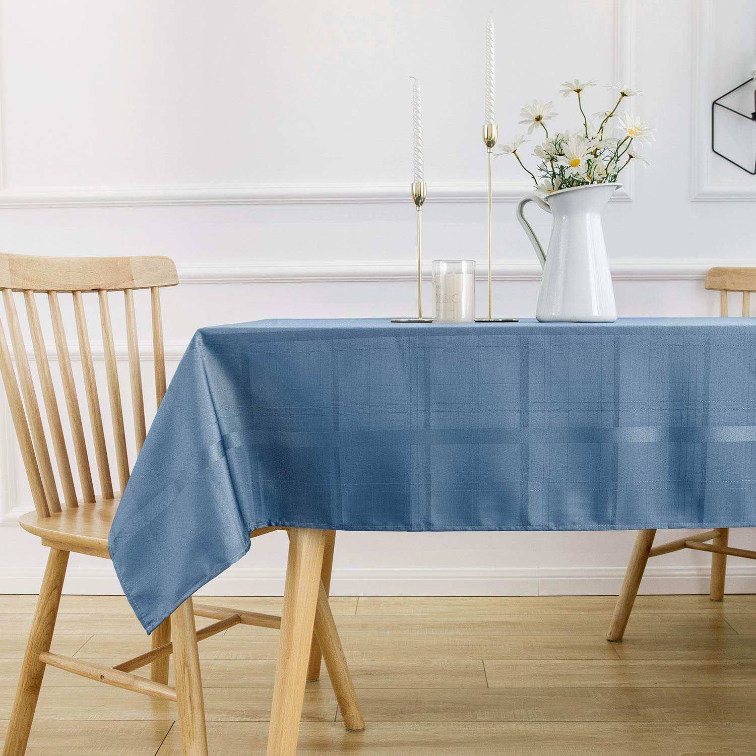 Best 60′ round table cloth slate blue