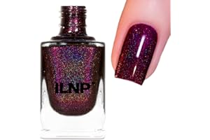 ILNP COSMETICS, INC. ILNP Black Orchid - Deep Burgundy Holographic Nail Polish, Chip Resistant, Non-Toxic, Vegan, Cruelty Free, 12ml