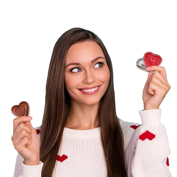 FRUIDLES HAPPY VALENTINE’S DAY MILK CHOCOLATE HEARTS IN BAG, CREAMY CHOCOLATY HEARTS IN RED AND SILVER FOILS, HOLIDAY TREATS, INDIVIDUALLY WRAPPED, KOSHER CERTIFIED DAIRY (HALF-POUND)