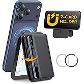 CENMASO for Magsafe Wallet With Stand, Phone Wallet for Men Women, [Hold 6-7 Cards] [RFID Blocking] [Adjustable Stand] Magnetic Wallet for iPhone 17/16/15/14/13/12 Series(Not for Mini), Black