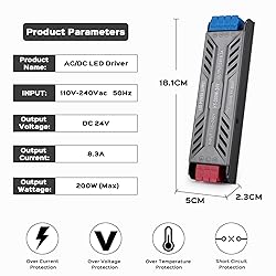 BRIMETI LED Power Supply 24V 200W LED Driver LED
