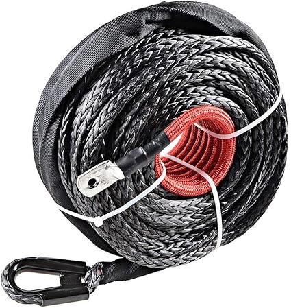 S Smautop Synthetic Winch Rope Line Cable 95ft X 3 8 Black W Protective Sleeve Atv Utv Truck Boat Amazon Co Uk Kitchen Home