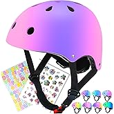 BiutiMama Color Gradient Adjustable Kids Bike Helmet Toddler Skateboard Helmets Boys Girls Child Ventilation Helmet for Multi-Sports Skating Cycling Scooter Balance