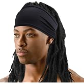 Titan Spandex Dreadlocks Braids Band – Dreads Cap for Men, Stretch Headband for Locs and Braids, Ultra-Soft Spandex Dread Cap for Protective Styling, Comfortable Fit, Black