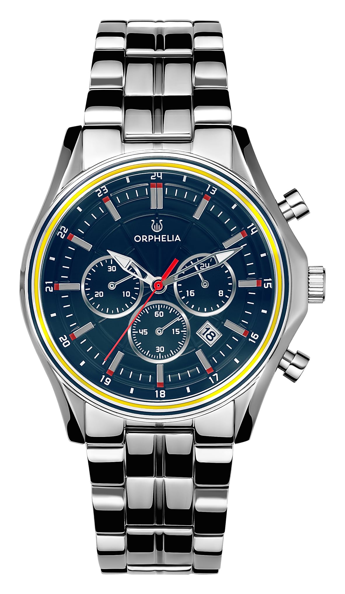 ORPHELIA Mens Quartz Watch, Chronograph Display and Stainless Steel Strap OR82811