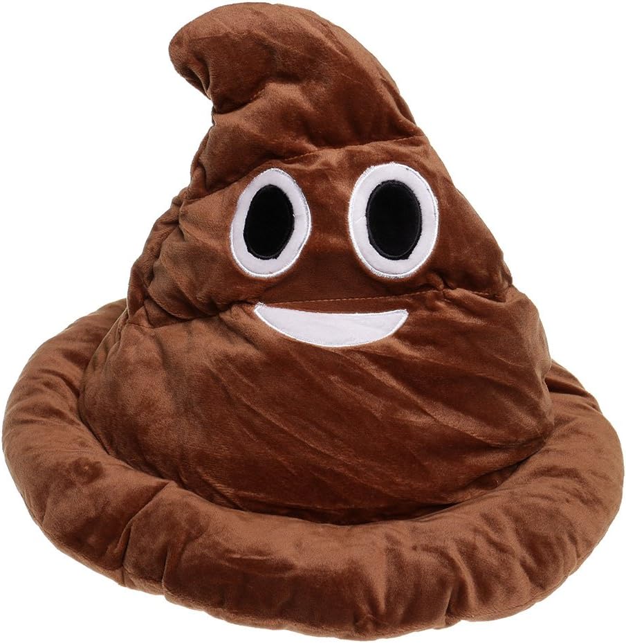 GIFTSHOP101 Emoji Poop Emoticon Soft Plush Hat Costume 13 inches Brown