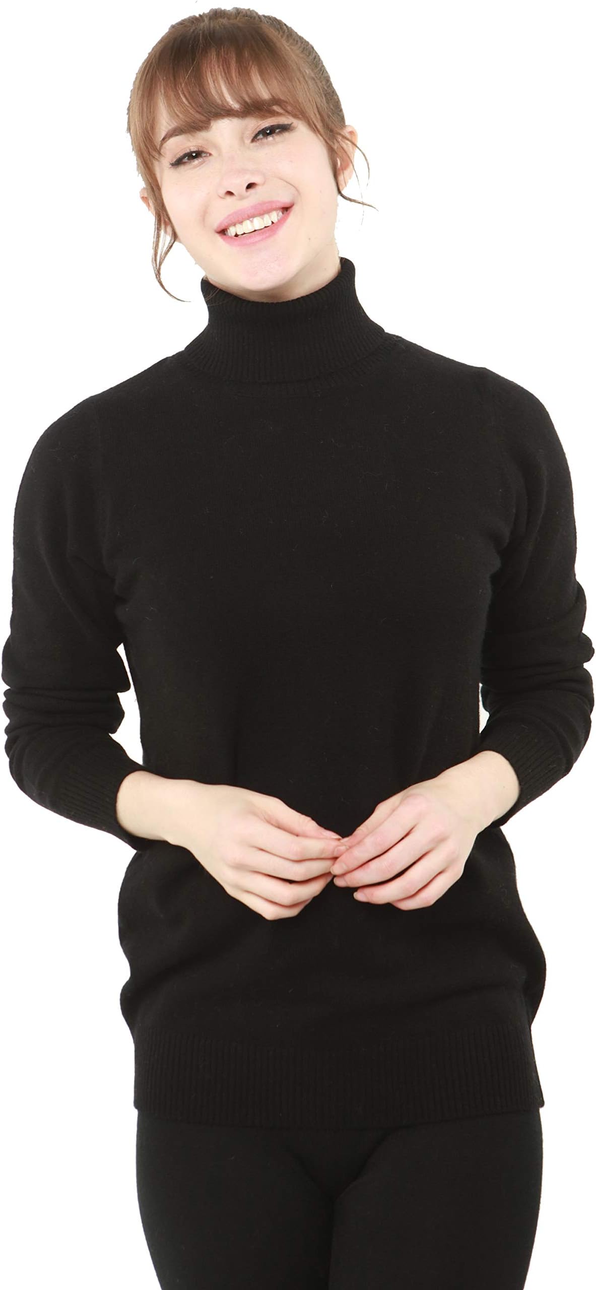 PHELEAD Women's 100% Merino Wool Turtleneck Winter Casual Long Sleeve Knit Jumper Sweater Pullover