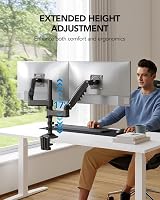 HUANUO Taller Dual Monitor Stand Long Arms 13-32 inch VESA 75 100 view 6