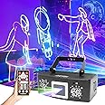 DJ Light 3D Animated Laser Party & Rave Light - Sound Active, Bright Full Color, High-Speed Scanner w/Remote & DMX512 Control for Clubs, Bars, Home, KTV, Birthdays & Weddings