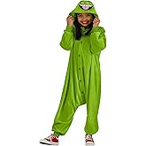 Fun Costumes Kid's Ghostbusters Slimer Costume Onesie | Ghostbuster Green Ghost Hooded Pajamas | Ghostbusters Cosplay Suit ST