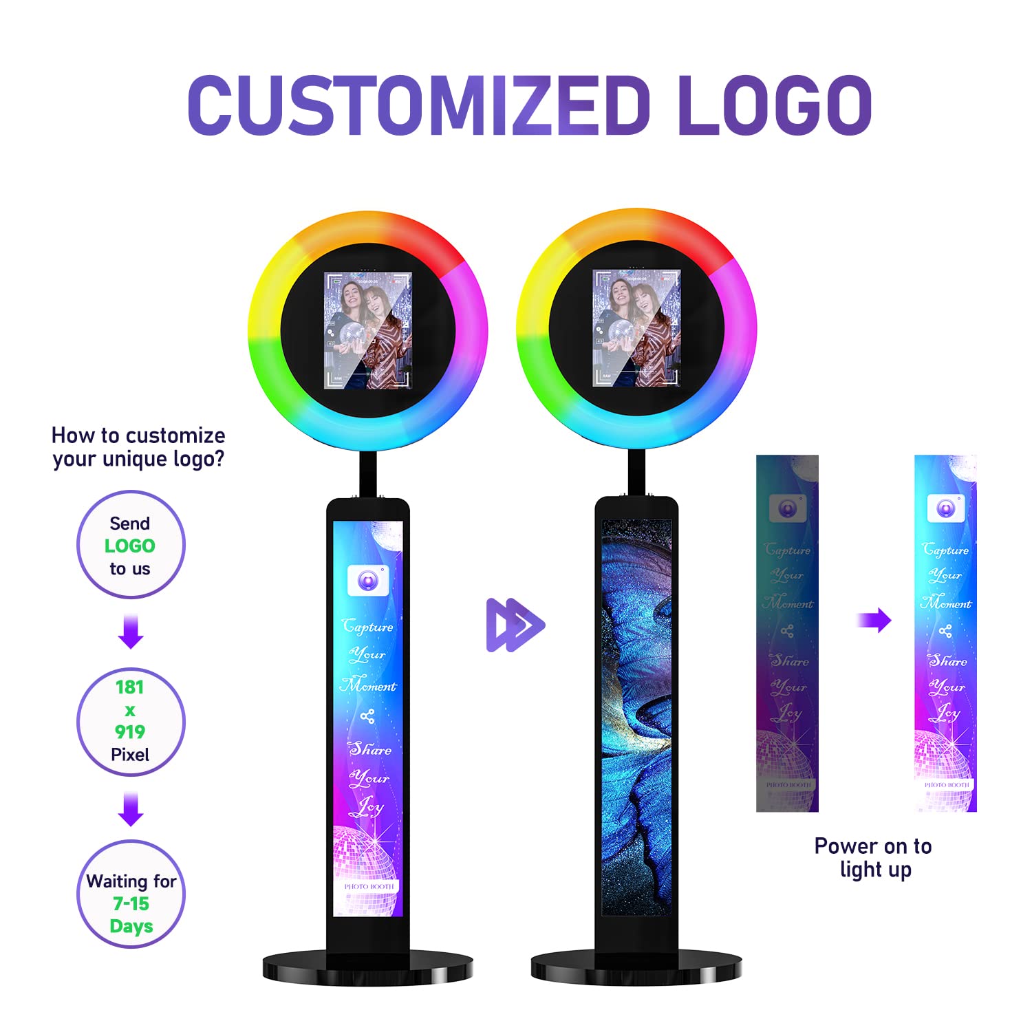 HARZHI Portable Photo Booth Compatible with Ipad, for Ipad Photo Booth Shell Stand Stand Provide Chacktok Photo Booth Software for Party and Wedding, Free Custom Logo, Flight Case