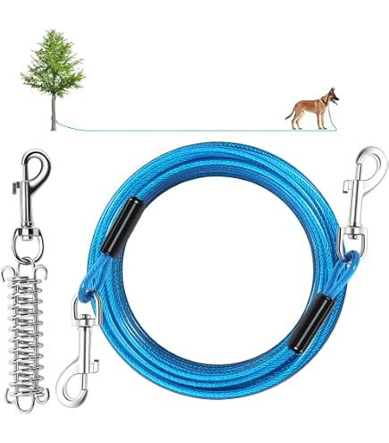 Cable De Amarre Para Perros Grandes - 6 Metros, Resistencia 90 Lb, Con Giro 360°, Ideal Para Exteriores, Camping Y Jardín