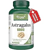 VORST Astragalus 6000mg Raw Equivalent (1500mg With 4:1 Extract Ratio) 180 Vegan Capsules | Supplement for Boosting Immune Sy