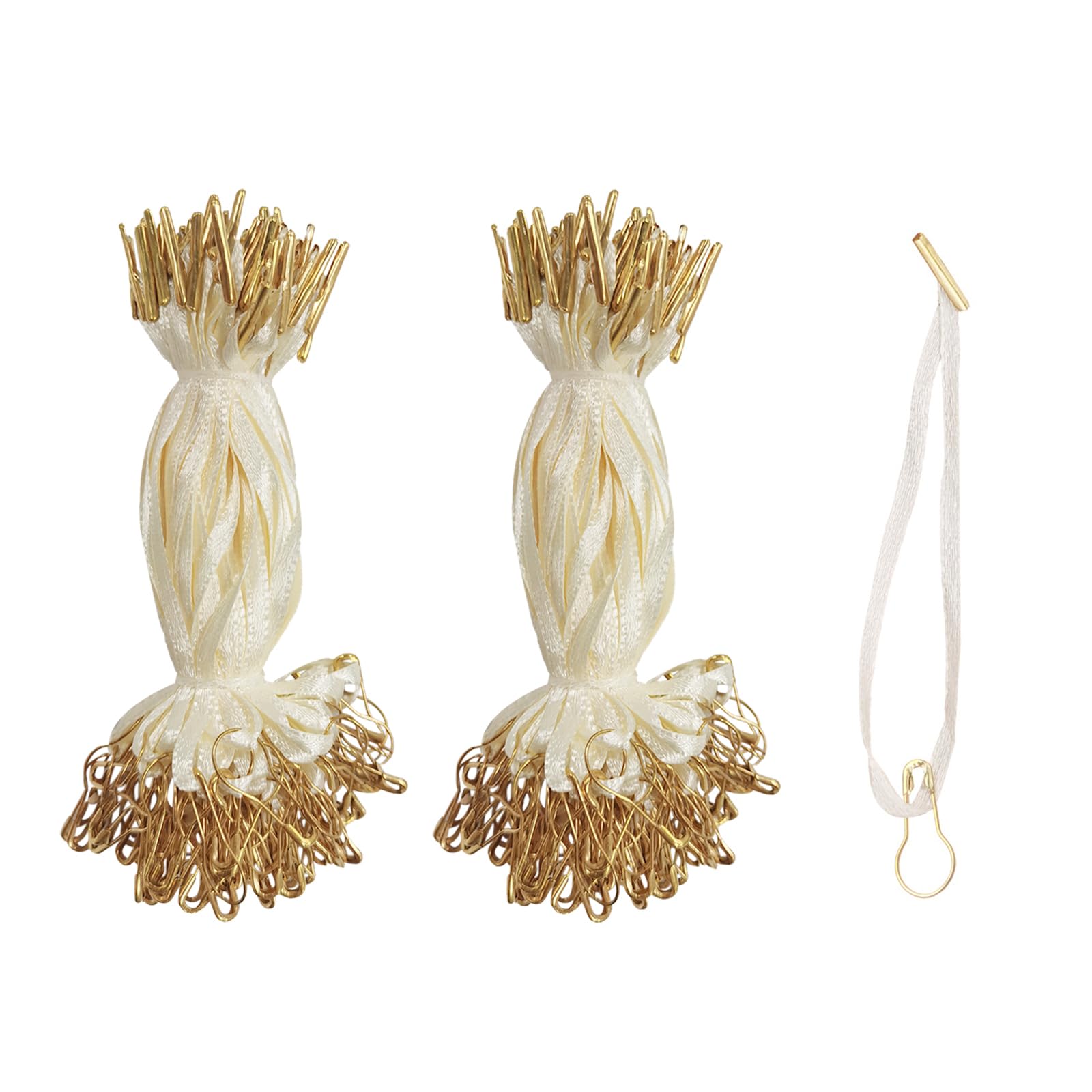 Photo 1 of SATONBEYI 200Pcs Hang String, 4.5-Inch Silk and Satin With Safety Pin and Barb - Beige Hanging Pin Loop Fastener Rope Ties for Clothes, Shoes, Bag, Luggage Price Tags