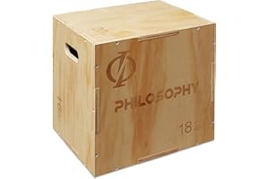 Philosophy Gym 3 in 1 Wood Plyometric Box - Jumping Plyo Box for Training and Conditioning