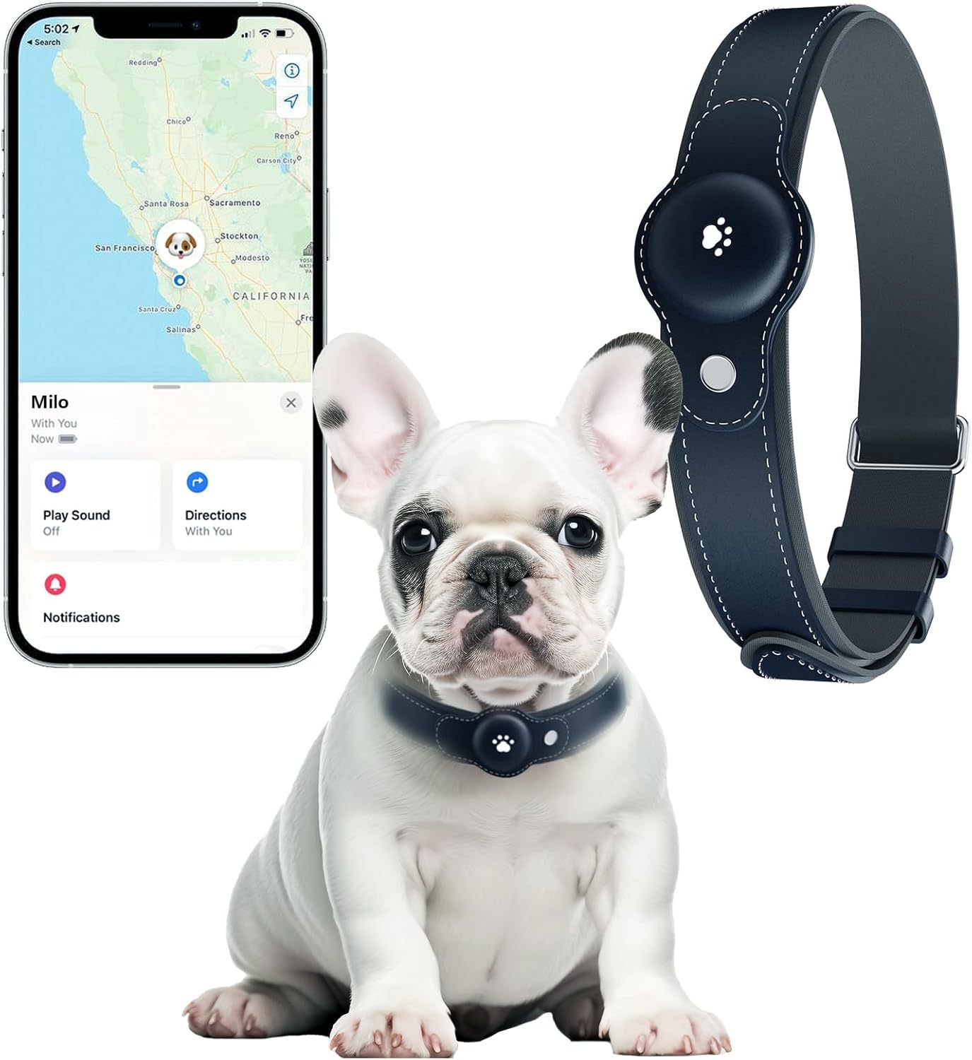 Photo 1 of 2-in-1 GPS Tracker for Dogs: Smart Pet Collar with Real-Time Tracking,No Monthly Fee/Subscription (iOS Only) Waterproof, Anti-Lost,365-Day Long Battery Life GPS Tracker Dog Collar(Tracker Included)