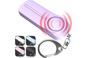 Self Defense Safesound Personal Alarm Keychain – 130 dB Siren Safety Protection Device with LED Light – Emergency Security Alert Key Chain Whistle for Women, Kids, Elderly by WETEN (Purple)