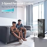 DR.PREPARE Desk Fan Tower Cooling Fan 3 Speed 110° Oscillation 3 Timers UK Plug view 3