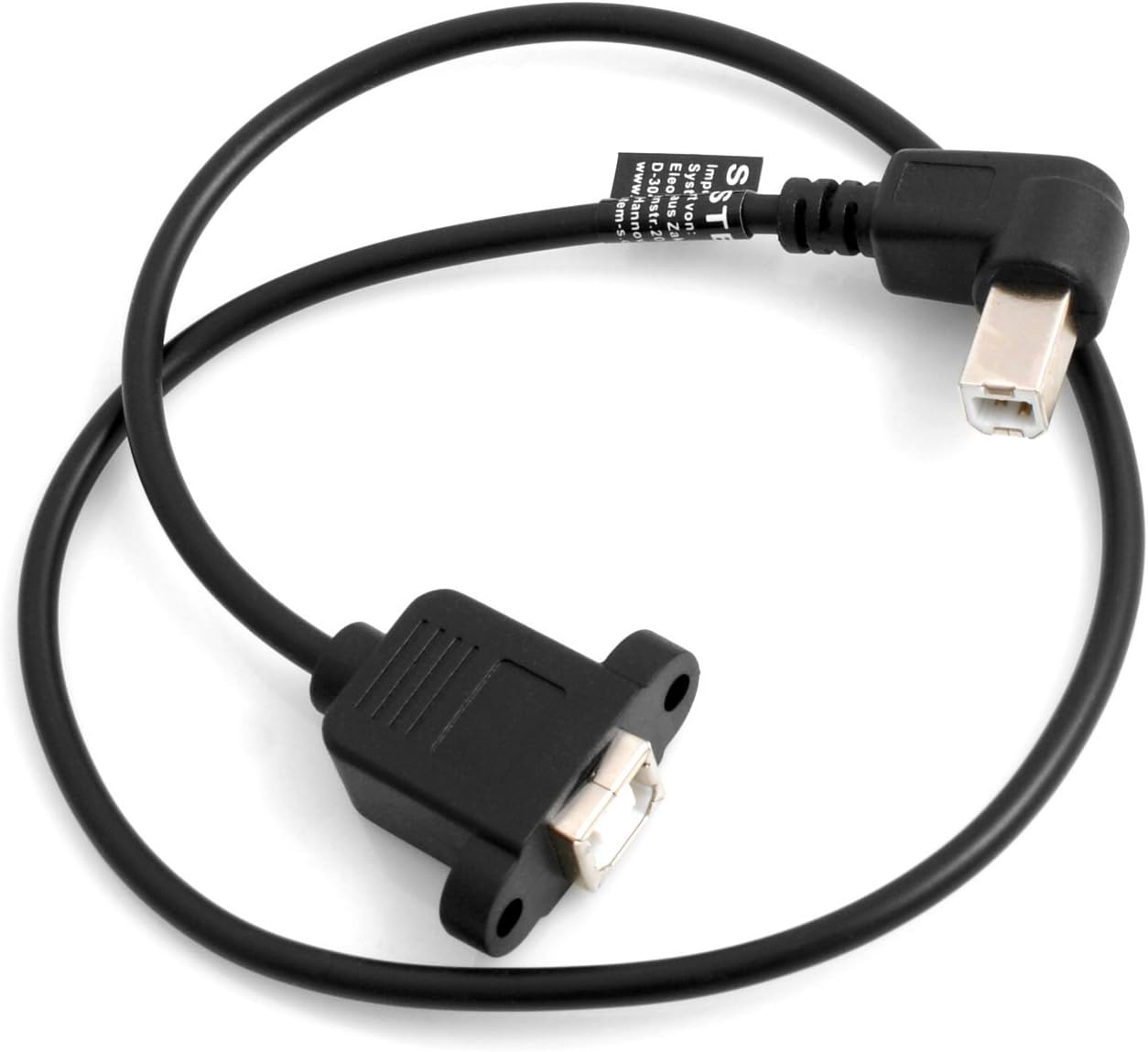 SYSTEMS USB Type B Male 90° Angle Right Angled to USB B Input Panel