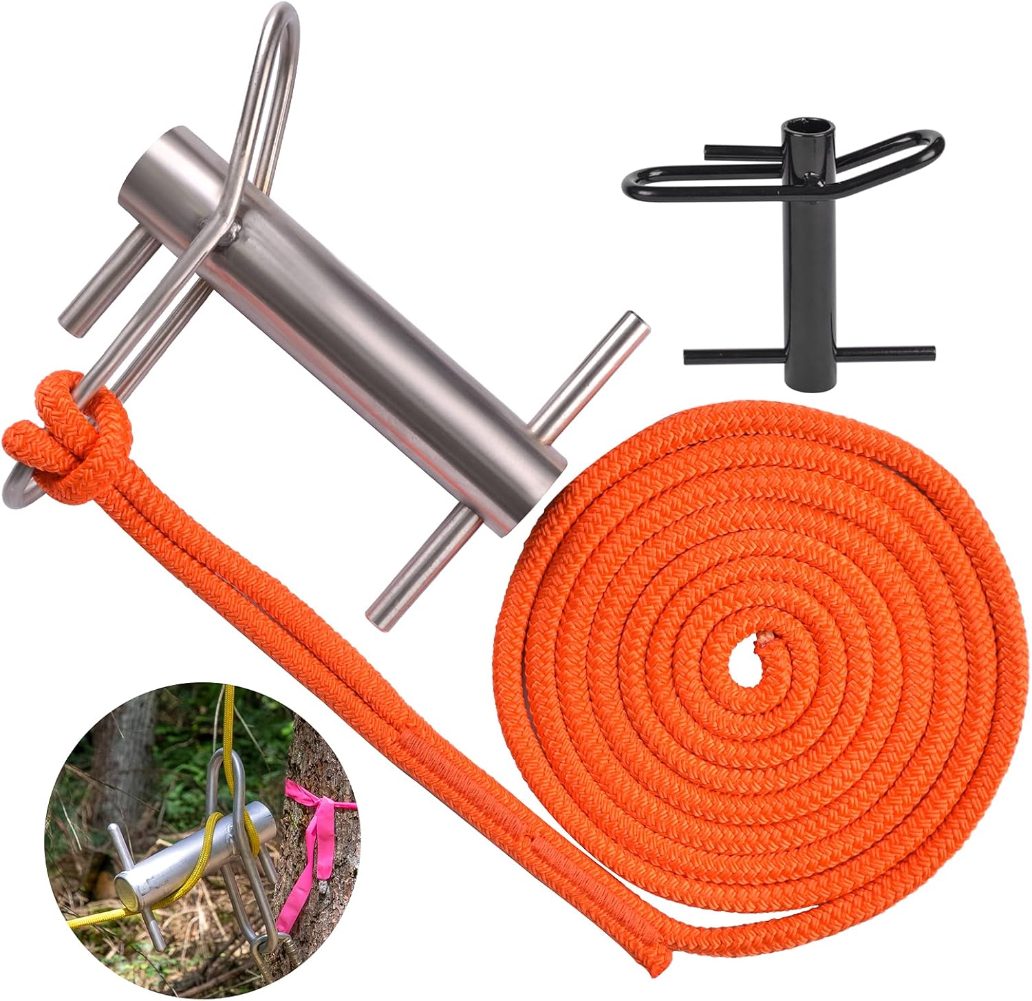SurmountWay Port Wrap Sling with Port A Wrap, Whoopee Sling 14 ft, Port Wrap Eye Sling 5/8 Inch, Whoopie Sling Arborist Rope 4409LBS Weight Capacity : Sports & Outdoors