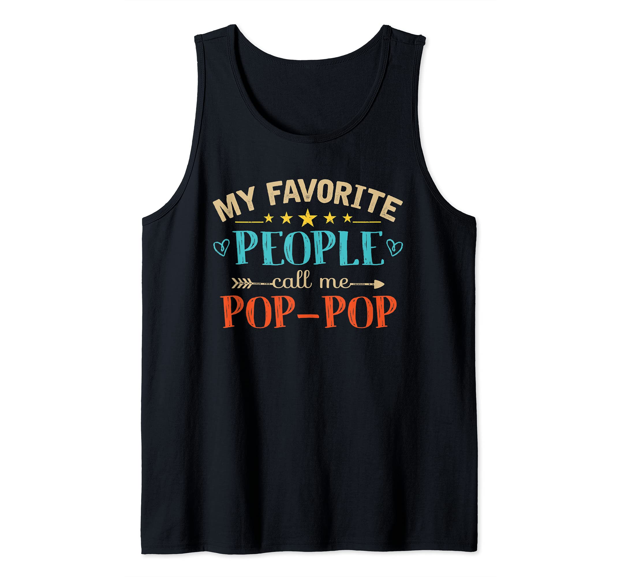 My Favorite People Call Me Pop-Pop Retro Style Funny Grandpa Tank Top