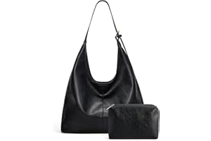 Missnine Hobo Bags Purses for Women, Soft Shoulder Bag Vegan Leather Tote Crossbody Purse Ladies Slouchy Handbag with Pouch