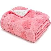 50x60 Inches Sherpa Christmas Blanket for Holiday Home Decor, Pink Xmas Tree Jacquard Soft Flannel Fleece Throw Blanket for Bed Couch Sofa, Christmas Decor Gifts for Women Men Teen Family Friends