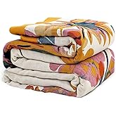Wzvzss Boho Throw Blanket - 100% Cotton Soft Throw Blanket for Bed, 50"x60" Reversible Breathable Lightweight Fall Blankets, 