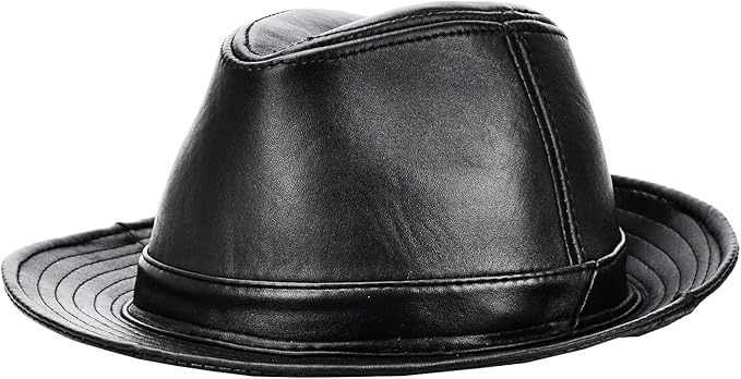 Amazon 本革 羊革 レザーハット メンズ 帽子 大きいサイズ 無地 黑 中折れハット レザー 紳士帽 つば広 春 秋冬 防寒 高級感 人気 プレゼント カジュアル 59 60cm 5のスタイル ブラック キャップ 通販