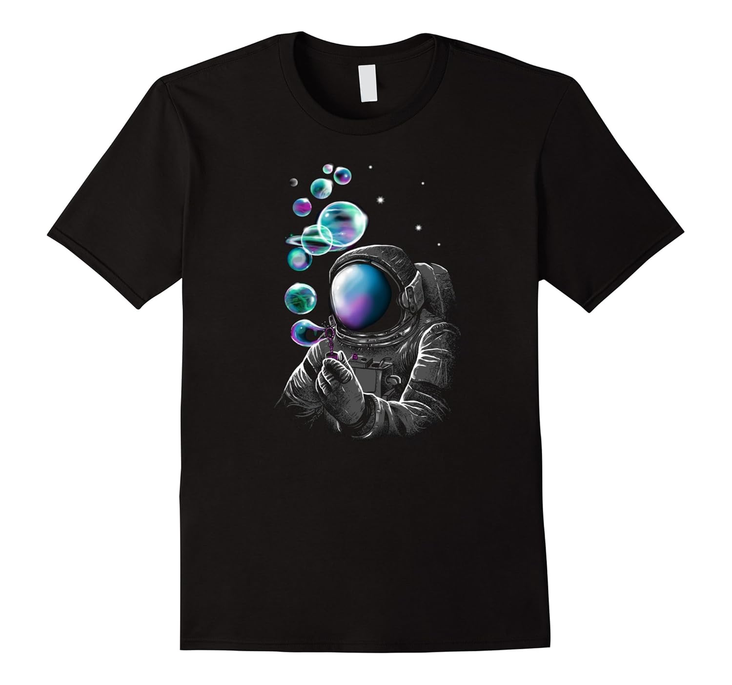 Funny Astronaut Blowing Bubbles In Space T-Shirt-T-Shirt