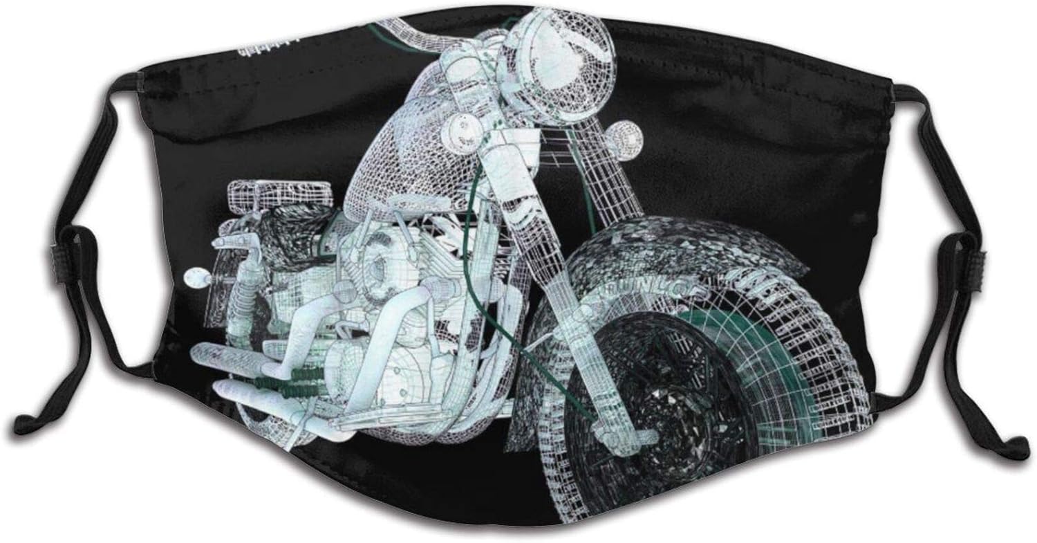 Vintage Motorcycle Racing Black Cool Men Vehicle Face Mask