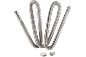 KAABEE Diesel Heater Exhaust Pipe Flexible Exhaust Tubing Generator Flex Extension Pipe Stainless Steel 1"/2.5cm Inner Diameter (78INCH 200CM)