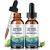Catfit Soursop Graviola Liquid Drop – 2 Pack Soursop Drops with Sea Moss & Turmeric, Cellular Support & Immunity Boost Liquid Supplement, 2 Fl Oz