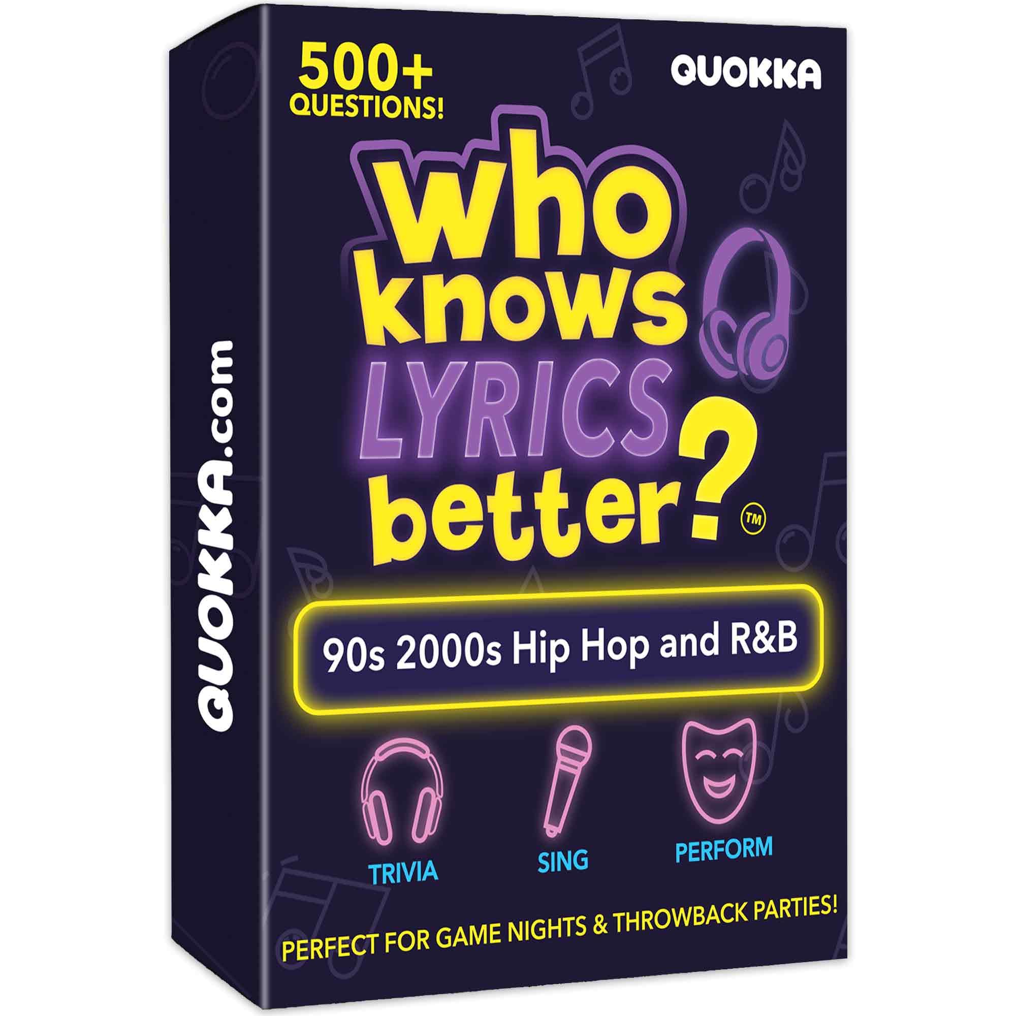 QUOKKA Who Knows Lyrics Better? 500+ Lyric Challenges – 90s & 2000s Hip-Hop & R&B Edition – Ultimate Music Trivia & Singing Game for Adults & Families – Fun Karaoke & Party Game Night for Music Lovers — image 1