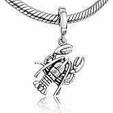 Lobster Ocean Sea Animal 925 erling Silver Pendant Charm Bead For Pandora & Similar Charm Bracelets or Necklaces