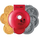 Disney | Dash Mickey MultiMaker Mini Waffle Maker, Ceramic Nonstick, Red | Disney Mickey &amp; Friends Waffles Kids Love; Removable Plates Make Mickey, Minnie, Pluto, and Classic Mini Waffles