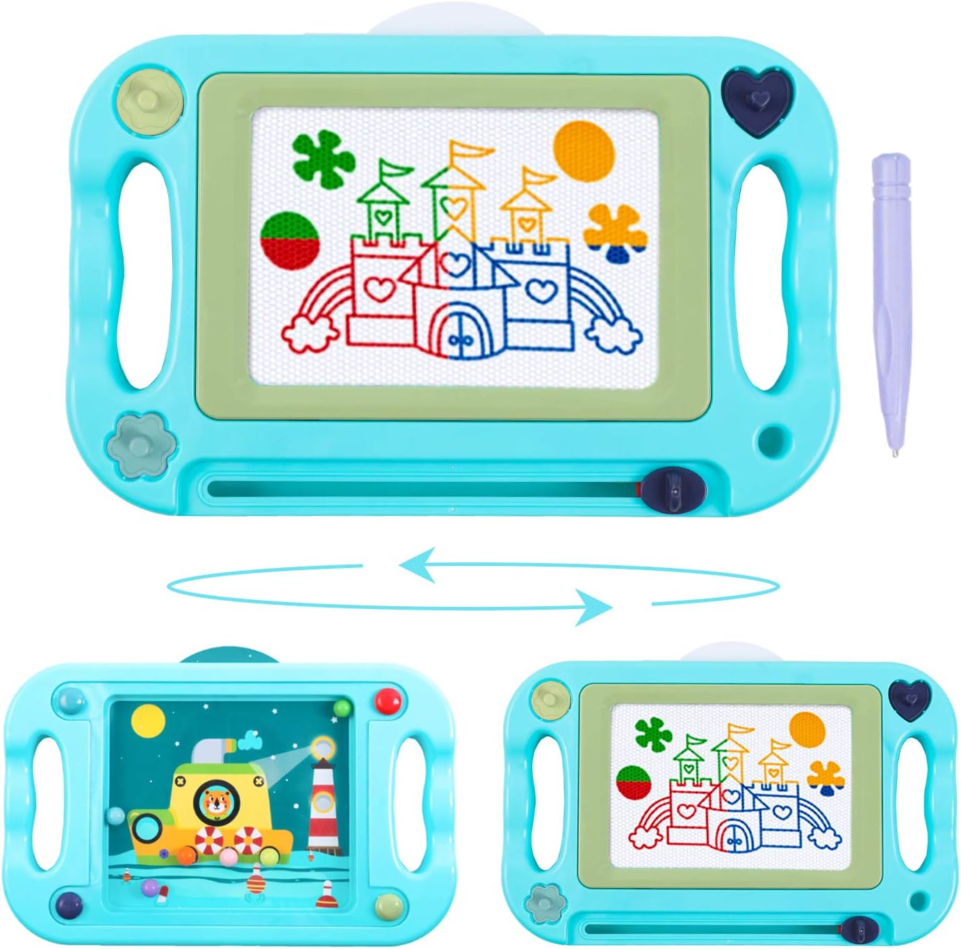 Charunee Magnetic Drawing Board,Magnetic Erasable Doodle Writing Pad,Double Sided Balance Ball Maze Game Sketch Doodle Board Painting Toys Birthday Gift Present for 3+ Years Kids Boys Girls: Toys & Games