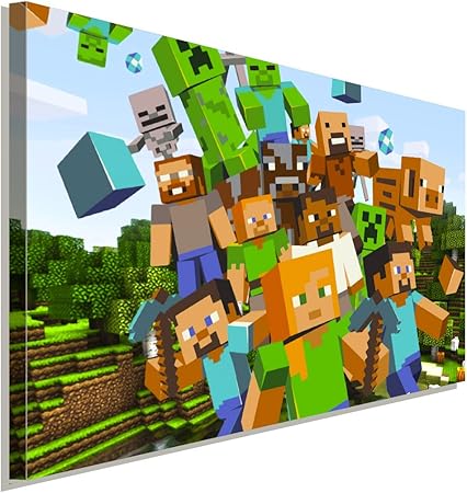 Minecraft 2 Game Spiel Laraart Studio Tableau Mural Kraftig Lichtecht Mehrfarbig 70 X 50 Cm Amazon Fr Cuisine Maison