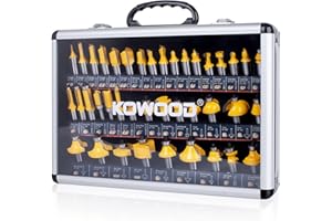 KOWOOD Router Bits Set of 40 Pieces, 1/2 Inch Shank, 40A Expert Router Bit Kit.