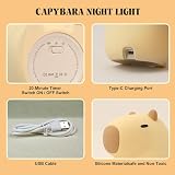 YuanDian Capybara Night Light BPA Free Silicone Tap Control Warm Bright view 7